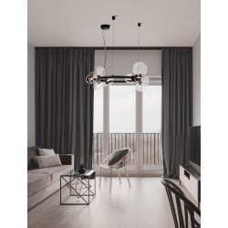 Matt Black Metal & Clear Glass LED G9 11x6 Watt 230 Volt IP20 Bulb Excluded Two Ways Of Mounting D: 65 H: 120 cm Adjustable he