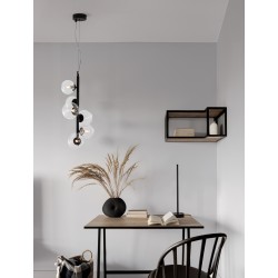 Matt Black Metal & Clear Glass LED G9 6x6 Watt 230 Volt IP20 Bulb Excluded L: 28 W: 23.2 H: 120 cm Adjustable height 