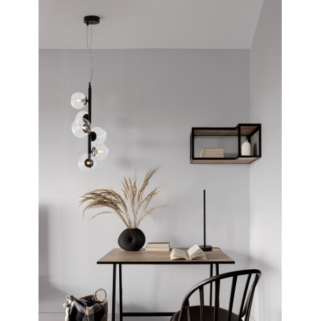 Matt Black Metal & Clear Glass LED G9 6x6 Watt 230 Volt IP20 Bulb Excluded L: 28 W: 23.2 H: 120 cm Adjustable height 