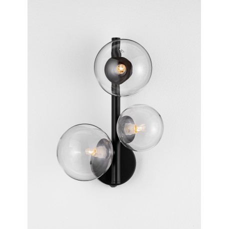 Matt Black Metal & Clear Glass LED G9 3x5 Watt 230 Volt IP20 Bulb Excluded L: 23 W: 19 H: 32 cm 