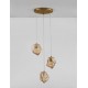 Brass Gold Metal & Amber Glass LED E14 3x5 Watt 230 Volt IP20 Bulb Excluded D: 40 H: 120 cm Adjustable height 