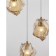 Brass Gold Metal & Amber Glass LED E14 3x5 Watt 230 Volt IP20 Bulb Excluded D: 40 H: 120 cm Adjustable height 