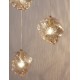 Brass Gold Metal & Amber Glass LED E14 3x5 Watt 230 Volt IP20 Bulb Excluded D: 40 H: 120 cm Adjustable height 
