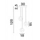 Brass Gold Metal & Amber Glass LED E14 3x5 Watt 230 Volt IP20 Bulb Excluded D: 40 H: 120 cm Adjustable height 