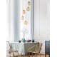 Brass Gold Metal & Amber Glass LED E14 5x5 Watt 230 Volt IP20 Bulb Excluded D: 48 H: 120 cm Adjustable height 