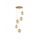 Brass Gold Metal & Amber Glass LED E14 5x5 Watt 230 Volt IP20 Bulb Excluded D: 48 H: 120 cm Adjustable height 