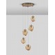 Brass Gold Metal & Amber Glass LED E14 5x5 Watt 230 Volt IP20 Bulb Excluded D: 48 H: 120 cm Adjustable height 
