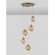 Brass Gold Metal & Amber Glass LED E14 5x5 Watt 230 Volt IP20 Bulb Excluded D: 48 H: 120 cm Adjustable height 