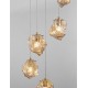 Brass Gold Metal & Amber Glass LED E14 5x5 Watt 230 Volt IP20 Bulb Excluded D: 48 H: 120 cm Adjustable height 