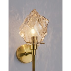 Brass Gold Metal & Amber Glass LED E14 Watt 1x5 Watt 230 Volt IP20 Bulb Excluded D: 14.8 W: 18 H: 34 cm Adjustable height 