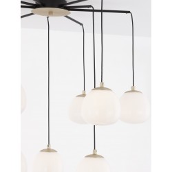Gold & Matt Black Metal Glossy Opal Glass LED G9 8x5 Watt 230 Volt IP20 Bulb Excluded D: 75 H: 70 cm Adjustable height 