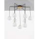Gold & Matt Black Metal Glossy Opal Glass LED G9 8x5 Watt 230 Volt IP20 Bulb Excluded D: 75 H: 70 cm Adjustable height 