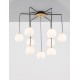 Gold & Matt Black Metal Glossy Opal Glass LED G9 8x5 Watt 230 Volt IP20 Bulb Excluded D: 75 H: 70 cm Adjustable height 
