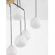 Gold & Matt Black Metal Glossy Opal Glass LED G9 8x5 Watt 230 Volt IP20 Bulb Excluded D: 75 H: 70 cm Adjustable height 