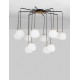 Gold & Matt Black Metal Glossy Opal Glass LED G9 12x5 Watt 230 Volt IP20 Bulb Excluded D: 75 H: 70 cm Adjustable height 
