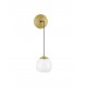 Gold & Matt Black Metal Glossy Opal Glass LED G9 1x5 Watt 230 Volt IP20 Bulb Excluded D: 13 W: 20 H: 40 cm Adjustable height 