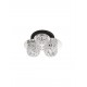 Chrome & Matt Black Metal Structured Glass LED E14 3x5 Watt 230 Volt IP20 Bulb Excluded D: 36 H: 20 cm 