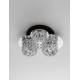 Chrome & Matt Black Metal Structured Glass LED E14 3x5 Watt 230 Volt IP20 Bulb Excluded D: 36 H: 20 cm 