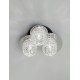 Chrome & Matt Black Metal Structured Glass LED E14 3x5 Watt 230 Volt IP20 Bulb Excluded D: 36 H: 20 cm 