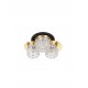 Gold Leaf & Matt Black Metal Structured Glass LED E14 3x5 Watt 230 Volt IP20 Bulb Excluded D: 36 H: 20 cm 