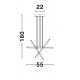 Sandy Black Aluminium & Acrylic LED 41 Watt 230 Volt 4183Lm 3000K IP20 L: 55 W: 55 H: 180 cm Adjustable Height 