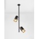Black & Gold Aluminium LED GU10 2x10 Watt IP20 220-240 Volt Bulb Excluded D: 8 H: 64.6 cm 