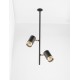 Black & Gold Aluminium LED GU10 2x10 Watt IP20 220-240 Volt Bulb Excluded D: 8 H: 64.6 cm 