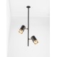 Black & Gold Aluminium LED GU10 2x10 Watt IP20 220-240 Volt Bulb Excluded D: 8 H: 64.6 cm 