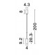Sandy White Aluminium LED 7 Watt 220-240 Volt 703Lm 3000K IP20 D: 4 H: 200 cm Adjustable Height 