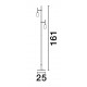 Sandy Black Aluminium LED 14W 220-240 Volt 1121Lm 3000K IP20 Cable Length: 180 cm D: 25 H: 161 cm 
