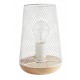 White Metal Natural Wood LED E27 1x12 Watt 230 Volt IP20 Bulb Excluded Cable Length: 180 cm D: 15 H: 19 cm 