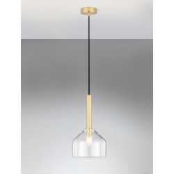 Sandy Gold Metal & Clear Glass LED G9 1x5 Watt 230 Volt IP20 Bulb Excluded D: 20 H: 191 cm Adjustable Height 
