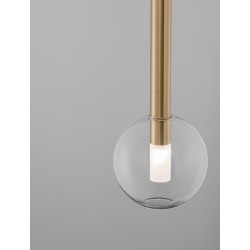 Sandy Gold Metal & Clear Glass LED G9 1x5 Watt 230 Volt IP20 Bulb Excluded D: 15 H: 150 cm Adjustable Height 