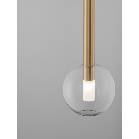 Sandy Gold Metal & Clear Glass LED G9 1x5 Watt 230 Volt IP20 Bulb Excluded D: 15 H: 150 cm Adjustable Height 
