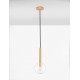 Sandy Gold Metal & Clear Glass LED G9 1x5 Watt 230 Volt IP20 Bulb Excluded D: 15 H: 150 cm Adjustable Height 
