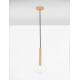Sandy Gold Metal & Clear Glass LED G9 1x5 Watt 230 Volt IP20 Bulb Excluded D: 15 H: 150 cm Adjustable Height 