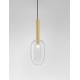 Sandy Gold Metal & Clear Glass LED G9 1x5 Watt 230 Volt IP20 Bulb Excluded D: 14 H: 179 cm Adjustable Height 