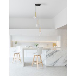 Sandy Gold Metal & Clear Glass LED G9 3x5 Watt 230 Volt IP20 Bulb Excluded D: 50 H: 191 cm Adjustable Height 