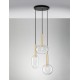 Sandy Gold Metal & Clear Glass LED G9 3x5 Watt 230 Volt IP20 Bulb Excluded D: 50 H: 191 cm Adjustable Height 