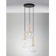 Sandy Gold Metal & Clear Glass LED G9 3x5 Watt 230 Volt IP20 Bulb Excluded D: 50 H: 191 cm Adjustable Height 
