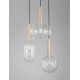 Sandy Gold Metal & Clear Glass LED G9 3x5 Watt 230 Volt IP20 Bulb Excluded D: 50 H: 191 cm Adjustable Height 