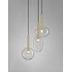 Sandy Gold Metal & Clear Glass LED G9 3x5 Watt 230 Volt IP20 Bulb Excluded D: 50 H: 191 cm Adjustable Height 