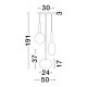 Sandy Gold Metal & Clear Glass LED G9 3x5 Watt 230 Volt IP20 Bulb Excluded D: 50 H: 191 cm Adjustable Height 