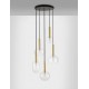 Sandy Gold Metal & Clear Glass LED G9 5x5 Watt 230 Volt IP20 Bulb Excluded D: 60 H: 191 cm Adjustable Height 