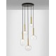 Sandy Gold Metal & Clear Glass LED G9 5x5 Watt 230 Volt IP20 Bulb Excluded D: 60 H: 191 cm Adjustable Height 