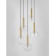 Sandy Gold Metal & Clear Glass LED G9 5x5 Watt 230 Volt IP20 Bulb Excluded D: 60 H: 191 cm Adjustable Height 