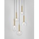 Sandy Gold Metal & Clear Glass LED G9 5x5 Watt 230 Volt IP20 Bulb Excluded D: 60 H: 191 cm Adjustable Height 