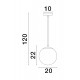 Brass Gold Metal & Gradient White Glass LED E27 1x12 Watt 230 Volt IP20 Bulb Excluded D: 20 H: 120 cm Adjustable Height 