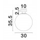 Brass Gold Metal & Gradient White Glass LED E27 1x12 Watt 230 Volt IP20 Bulb Excluded D: 30 H: 35.5 cm 
