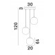 Brass Gold Metal & Gradient White Glass LED E27 3x12 Watt 230 Volt IP20 Bulb Excluded D: 30 H: 120 cm Adjustable Height 